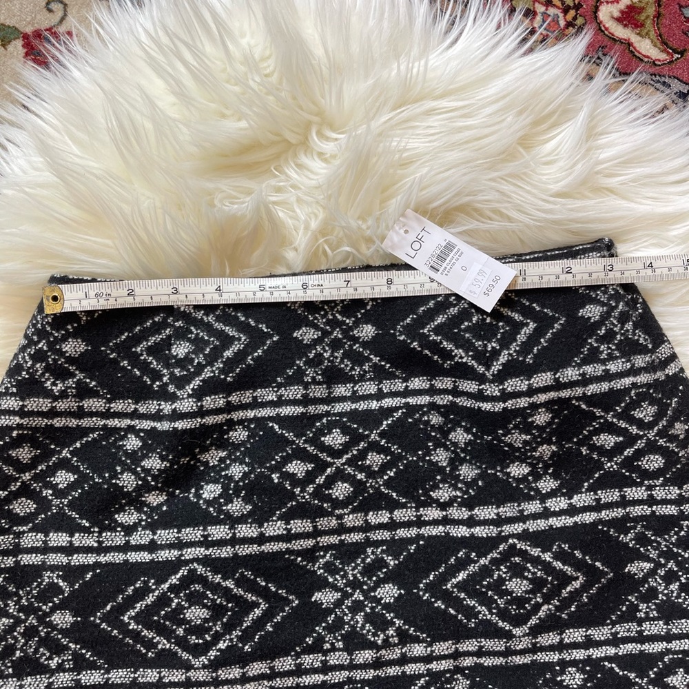 Loft Black and Gray Ikat Skirt - Picture 3 of 4